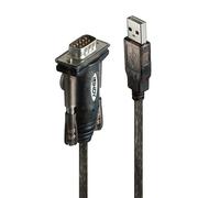 Lindy 42855 cavo seriale Grigio, Trasparente 1,5 m USB tipo A DB-9