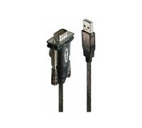 Lindy 42855 Grigio Trasparente 1,5 m USB tipo A RS-232 Maschio Maschio Converter