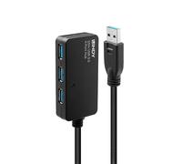 Lindy 43159 hub di interfaccia USB 3.2 Gen 1 (3.1 Gen 1) Type-A 5000 Mbit/s Nero