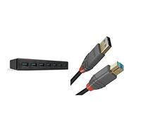Lindy 43228 Hub USB 3.0, 7 Porte & Cavo USB 3.0 Tipo A a B Anthra Line, 2m - NUO