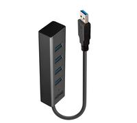 Lindy 43324 hub di interfaccia USB 3.2 Gen 1 (3.1 Gen 1) Type-A 5000 Mbit/s Nero