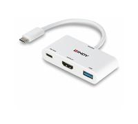 Lindy 43340 cavo e adattatore video 0,18 m HDMI + USB Type-A USB tipo-C Bianco