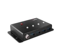 Lindy 43374 hub di interfaccia USB 3.2 Gen 1 [3.1 Gen 1] Type-B 5000 Mbit/s Nero