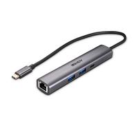 Lindy 43385 hub di interfaccia USB tipo-C 10000 Mbit/s Grigio