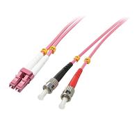 Lindy 46351 2m LC/ST Pink fiber optic cable - fiber optic cables (LC, st, 50 µm, 125 µm, Pink, Male/Male)