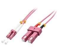 Lindy 46362 Duplex Fiber Optic Cable, OM4 LC/SC 3 m Pink