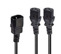 Lindy 30363 cavo di alimentazione Nero 1 m Accoppiatore C14 2 x Attacco C13