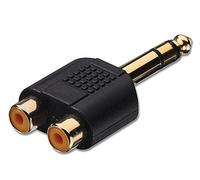 Lindy 6.3mm/RCA Stereo Adapter 6.3mm M 2x RCA FM Nero