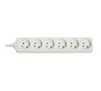 Lindy 73125 prolunghe e multiple 6 presa[e] AC Interno Bianco (6-Way French Schuko Mains - Power Extension, White - Warranty: 2 NEW