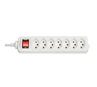 Lindy 73168 prolunghe e multiple 7 presa[e] AC Interno Bianco (7-Way Swiss 3-Pin Mains Power - Extension with Switch, White - W NEW