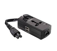 Lindy 73311 Protezione da Sovratensioni per Notebook C5/6 con Caricatore USB, Nero