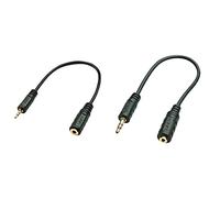Lindy - Adattatore Audio Jack 3.5mm Maschio a Jack 2.5mm Femmina - Lunghezza 30cm & Cavo audio Premium Jack maschio da 3,5 mm a jack femmina da 2,5 mm, 20 cm nero