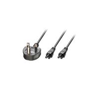 Lindy 2.5 m UK 3 pin Plug to IEC 2 x C5 splitter prolunga cavo - nero