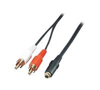 Lindy AV Adapter Cable - 3.5mm Female -> 2 x RCA Male cavo audio 0,25 m Nero