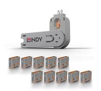 Lindy Blocco porta USB tipo A - Confezione da 10 blocchi + chiave, arancione
