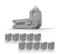 Lindy Blocco porta USB tipo A - Confezione da 10 blocchi + chiave, bianco