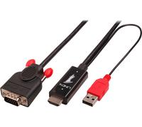 Lindy 41456 cavo e adattatore video 2 m HDMI VGA D-Sub Nero