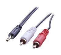 LINDY Cavo Audio 5m 2xRCA 3.5mm Maschio Nero