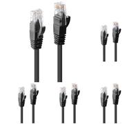 Lindy Cavo di Rete U/UTP Cat.6 Nero, 0.3m (Confezione da 5)