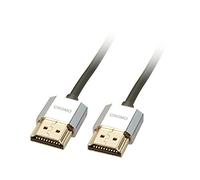 LINDY - Cavo HDMI 2.0 CROMO Slim 1 Metro, Cavetto High Speed 4k@60Hz 18G 3D 1080p HDCP 2.2 HDR Certificato ARC, CEC, ATC | Compatibile con TV, Monitor, Xbox, PS4, PS5, Blu-ray, Soundbar con Ethernet