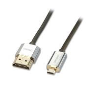 Lindy - Cavo HDMI a Micro HDMI A/D, CROMO Slimline 2 Metri, Cavetto High Speed 4