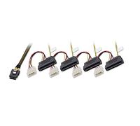 Lindy Cavo Interno SATA Multilane & SAS SFF-8087 a 4 x SFF-8482 + Alimentazione, 1m