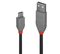 Lindy 36733 cavo USB 2 m USB 2.0 USB A Micro-USB B Nero, Grigio