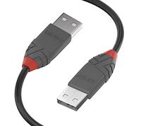 Lindy - Cavo USB 2.0 Tipo A a USB Tipo A, Cavetto USB Anthra Line 0.2 Metri, Tipo Maschio A/A, Velocità di Trasferimento Dati Speed Fino a 480Mbps per Tastiera, Stampante, Fotocamera, Hard Disk
