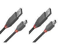 Lindy - Cavo USB a Micro USB 2.0 A/B, Anthra Line 1 Metro, Cavetto con Trasferimento Dati di 480Mbps | Compatibile con TV, Monitor, Tablet, Laptop, Camera | Cavo di Ricarica - Garanzia 10 Anni