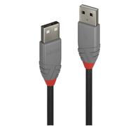 Lindy - Cavo USB 2.0 Tipo A a USB Tipo A, Cavetto USB Anthra Line 0.2 Metri, Tipo Maschio A/A, Velocità di Trasferimento Dati Speed Fino a 480Mbps per Tastiera, Stampante, Fotocamera, Hard Disk