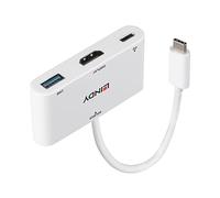 Lindy 43340 cavo e adattatore video 0,18 m HDMI + USB Type-A USB tipo-C Bianco