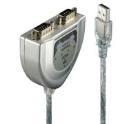 LINDY - Convertitore da USB a 2 Porte Seriali RS232 con Cavo Adattatore da 0.6m,
