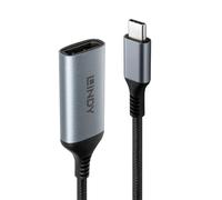 Lindy Convertitore da USB-C a DisplayPort 1.4, 8K 60Hz/4K 144Hz, supporta HDR, compatibile con MacBook, Thunderbolt 3 e 4, adattatore video ad alta velocità per giochi e editing video, nero