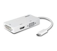 Lindy Adattatore grafico USB-C 3.1 43273 Convertitore a HDMI triplo display 3840x2160 Bianco