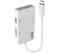 Lindy Adattatore grafico USB-C 3.1 43273 Convertitore a HDMI triplo display 3840x2160 Bianco