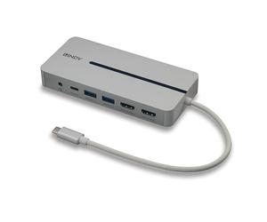 LINDY DST-Mx DUO, MINI DOCKING STATION PER LAPTOP/MACBOOK USB-C CON SUPPORTO 4K SU DOPPIO DISPLAY E NEW