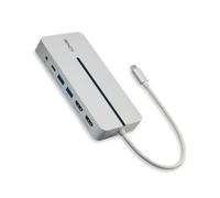 Lindy 43360 replicatore di porte e docking station per notebook Cablato USB 3.2 Gen 1 3.1 Gen 1 Type-C Argento, Bianco