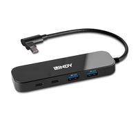 Lindy 43334 hub di interfaccia USB 3.2 Gen 2 (3.1 Gen 2) Type-C 10000 Mbit/s Nero
