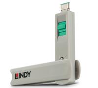 LINDY Kit bloccante per porta USB Type C con chiave e 4 lucchetti, verde