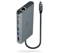 Lindy 43323 replicatore di porte e docking station per notebook Cablato USB 3.2 Gen 1 3.1 Gen 1 Type-C Nero, Grigio