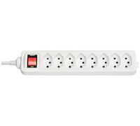 Lindy 73169 Multipresa 8 ingressi prese svizzere con interruttore, Bianca