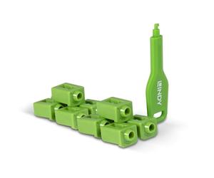 LINDY SFP - Serrature per Porte (10 Pezzi) con Chiave, Colore: Verde