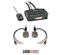 Lindy Switch KVM DVI-D Single Link, USB 2.0 e audio, 2 porte - Nouvo