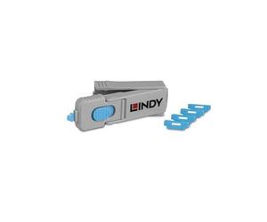 Lindy UK Chiavetta HDMI con 4 Blocchi, Blu