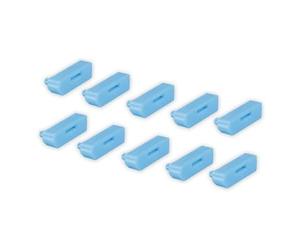 Lindy UK DP - Blocco Porta Senza Chiave, Confezione da 10, Colore: Blu