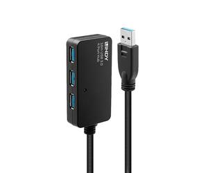 Lindy USB 3.0 Active Extension Pro Hub 4 Porte Dockingstation Nera