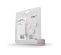 Lindy USB A Port Schloss 10 Pezzorosa Port Blocker (without key) Pack 40460