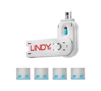 Lindy USB A Port Schloss 4 Pezzocon Schlüssel blau Port Blocker Pack 40452