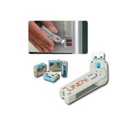 LINDY 40452 - Serratura porta USB-A (1 chiave, 4 serrature), blu