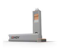 LINDY 40428 - Serratura porta USB-C (1 chiave, 4 serrature), arancione
